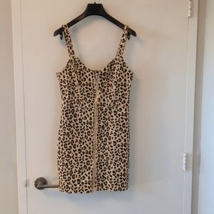 Cheetah print zip up dress